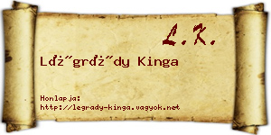Légrády Kinga névjegykártya