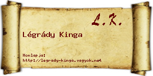 Légrády Kinga névjegykártya